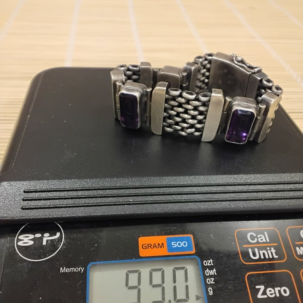 Vintage Heavy Sterling Silver Bracelet - Picture 13 of 14